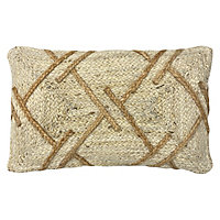 furn. Boda Contrast Braided Jute Woven Polyester Filled Cushion