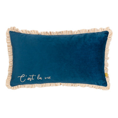 furn. Cest La Vie Embroidered Feather Filled Cushion