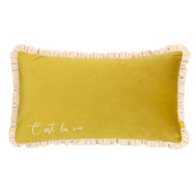 furn. Cest La Vie Embroidered Feather Filled Cushion