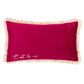 furn. Cest La Vie Embroidered Feather Filled Cushion