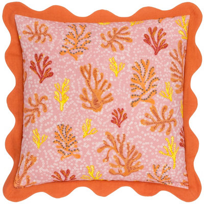 furn. Coral Scalloped Feather Filled Cushion