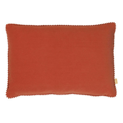 furn. Cosmo Pom-Pom Rectangular Velvet Feather Filled Cushion