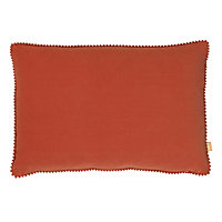 furn. Cosmo Pom-Pom Rectangular Velvet Polyester Filled Cushion