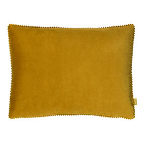 furn. Cosmo Soft Velvet Pom Pom Trimmed Polyester Filled Cushion