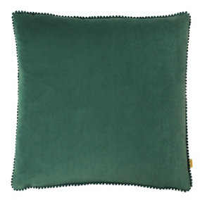 furn. Cosmo Square Pom-Pom Velvet Feather Filled Cushion