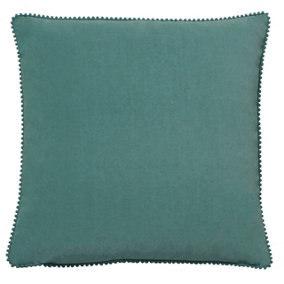 furn. Cosmo Square Pom-Pom Velvet Polyester Filled Cushion