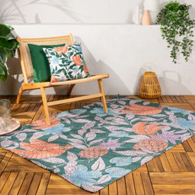furn. Cypressa Digitally Printed Mosaic Floral Outdoor/Indoor Rug