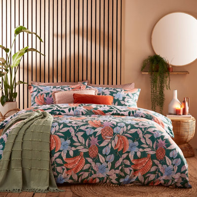 furn. Cypressa Floral Mosaic Reversible Duvet Cover Set