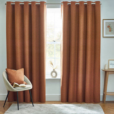 furn. Dawn 100% Blackout Thermal Eyelet Curtains, Brick