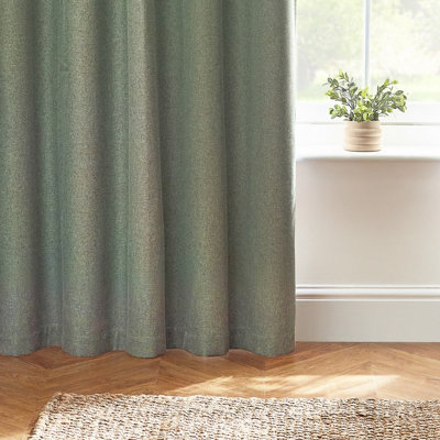 furn. Dawn 100% Blackout Thermal Eyelet Curtains, Eucalyptus