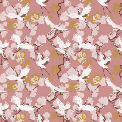 Blooms Wallpaper in Blushing Taupe
