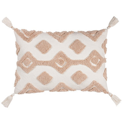 furn. Dharma Tufted 100% Cotton Polyester Filled Cushion