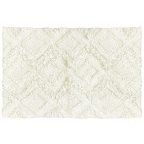 furn. Diamond Tufted Geometric Cotton Anti-Slip Bath Mat