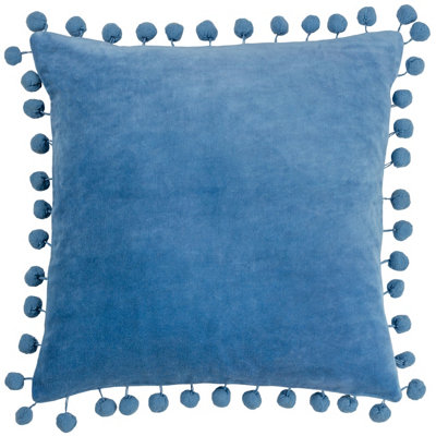 furn. Dora Velvet Pom-Pom Feather Filled Cushion