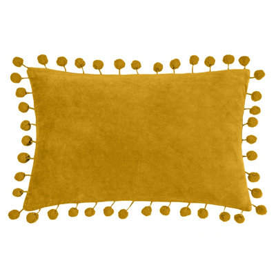 furn. Dora Velvet Pom-Pom Polyester Filled Cushion