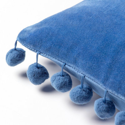furn. Dora Velvet Pom-Pom Polyester Filled Cushion