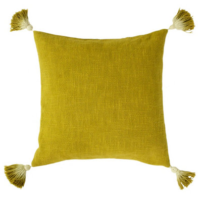 furn. Eden Slub Cotton Tasselled Polyester Filled Cushion