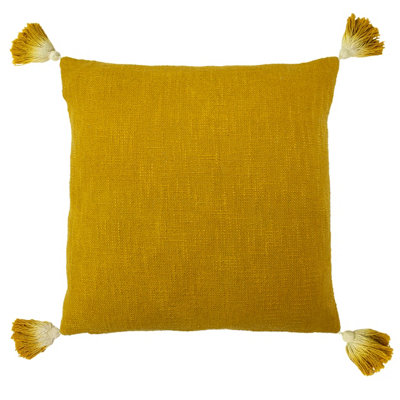 furn. Eden Slub Cotton Tasselled Polyester Filled Cushion