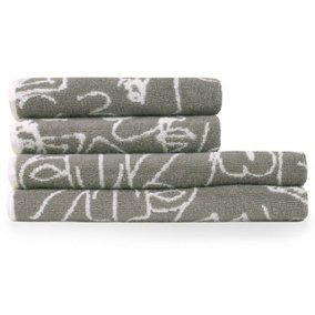 furn. Everybody 4 Piece Towel Bale, Cotton, Grey