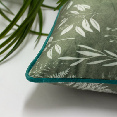 furn. Fearne Large Floral Printed Velvet Reversible Polyester Filled Cushion