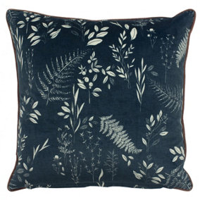 furn. Fearne Large Floral Printed Velvet Reversible Polyester Filled Cushion