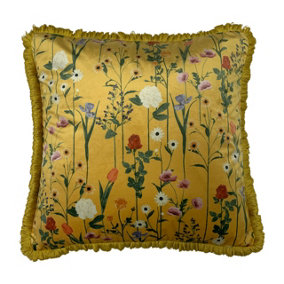 furn. Fleura Floral Fringed Cushion Cover