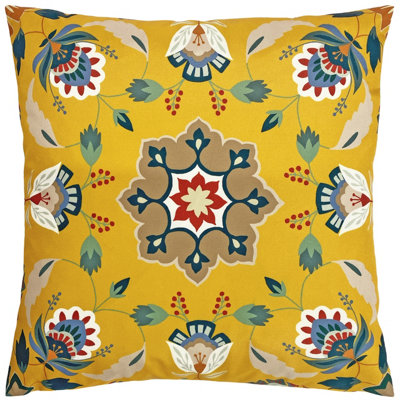 furn. Folk Flora Geometric UV & Water Resistant Outdoor Polyester Filled Cushion