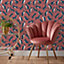 furn. Geo Cat Pink Printed Wallpaper