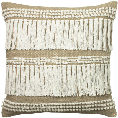 furn. Greta 100% Cotton Fringed Polyester Filled Cushion