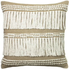 furn. Greta Boho Inspired Fringed Knotted Tasselled Polyester Filled Cushion