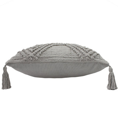 furn. Halmo Tufted Woven Tasselled Polyester Filled Cushion