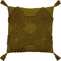 furn. Halmo Tufted Woven Tasselled Polyester Filled Cushion