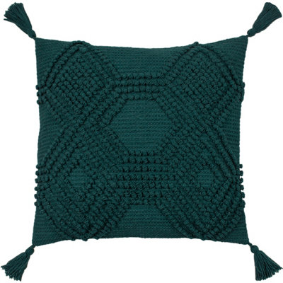 furn. Halmo Tufted Woven Tasselled Polyester Filled Cushion