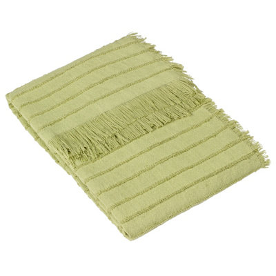furn. Hazie Linear Yarn Woven Fringed Throw