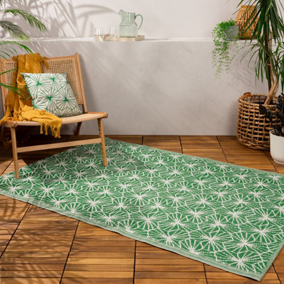 furn. Hexa Recycled Woven Jacquard Geometric Outdoor Rug