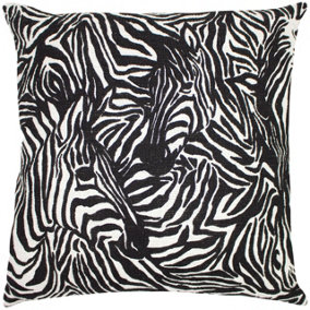 furn. Hidden Zebra Illusion Slub Cotton Polyester Filled Cushion