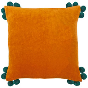 furn. Hoola Pom Pom Soft Velvet Polyester Filled Cushion