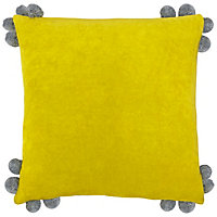 furn. Hoola Pom-Pom Velvet Cushion Cover