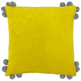 furn. Hoola Pom-Pom Velvet Cushion Cover