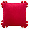 furn. Hoola Pom-Pom Velvet Polyester Filled Cushion