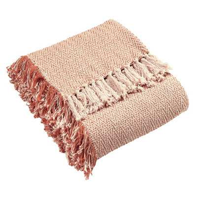 furn. Jasper Geometric Herringbone Fringed Throw