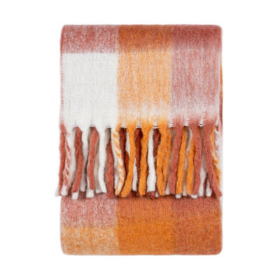 furn. Juno Faux Mohair Check Throw