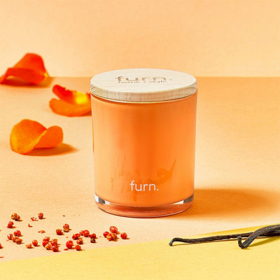 furn. Kindred Bergamot, Berry, Vanilla + Patchouli Scented Glass Candle