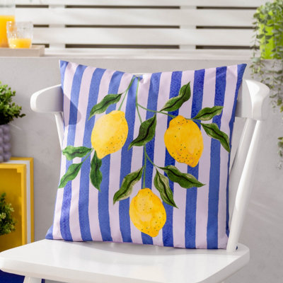 furn. Lemons Abstract Polyester Filled Outdoor Cushion
