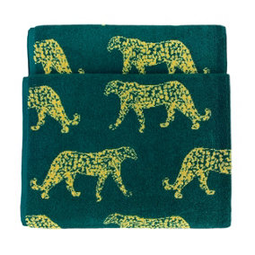 furn. Leopard Jacquard Animal Printed Bath Towel