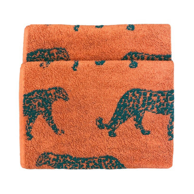 furn. Leopard Jacquard Animal Printed Hand Towel DIY at B Q