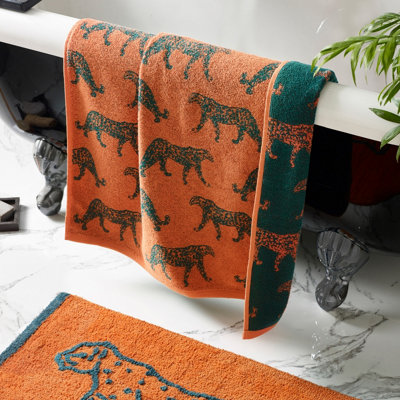 furn. Leopard Jacquard Animal Printed Hand Towel