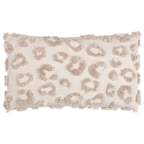furn. Maeve Tonal Leopard Print Tufted Cotton Polyester Filled Cushion