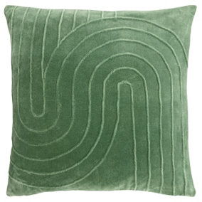 furn. Magnata Square Pleated Velvet Feather Filled Cushion