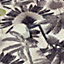 furn. Malaysian Palm Blush Pink/Charcoal Grey Tropical Printed Wallpaper Sample